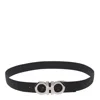 Ferragamo Salvatore  Man's Bicolor Leather Belt With Logo Buckle In Black