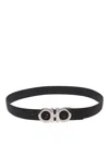 Ferragamo Gancini Reversible Buckle Belt In Black
