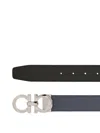 Ferragamo Gancini-buckle Reversible Belt In Black