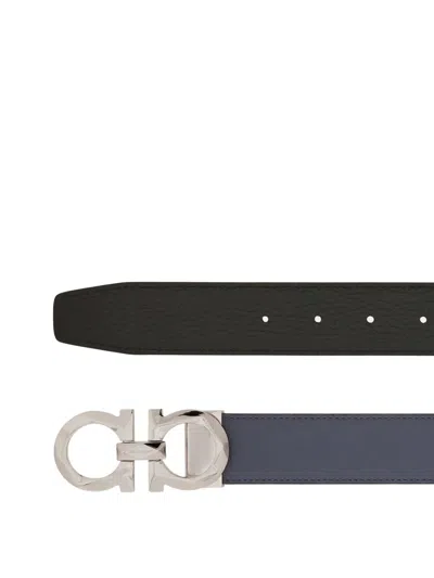 Ferragamo Gancini-buckle Reversible Belt In Black