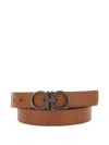 Ferragamo Beige Reversible Belt With Gancini Buckle Closure In Brown