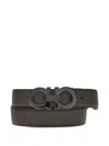 Ferragamo Reversible Gancini Belt In Gray