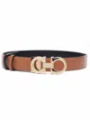 Ferragamo Gancini-buckle Reversible Belt In Brown