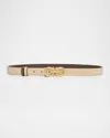 Ferragamo Gancini-buckle Reversible Leather Belt In Brown