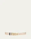 Ferragamo Gancini-buckle Reversible Leather Belt In Neutral