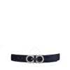 Ferragamo Gancini-buckle Suede Belt In Blue
