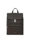 Ferragamo Gancini-buckle Zipped Backpack In Gray