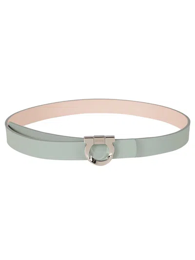 Ferragamo Gancini-buckle Leather Belt In Lucky Charm/pink