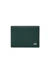 Ferragamo Gancini Business Card Case In Green