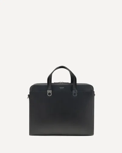 Ferragamo Men Gancini Business Handbag In Black