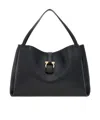 Ferragamo Buckle Strap Soft Structure Shoulder Bag In Black