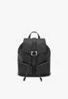 Ferragamo Leather Backpack Adjustable Straps Front Pockets In Black