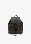 Ferragamo Leather Backpack Adjustable Straps Front Pockets In Brown