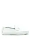 Ferragamo Gancini Calf Leather Slippers In White