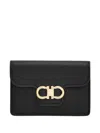 Ferragamo Gancini Calfskin Keyring Wallet In Black