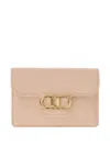 Ferragamo Gancini Calfskin Keyring Wallet In Pink