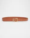Ferragamo Donna Calfskin Leather Mini Gancini Belt