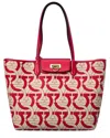 Ferragamo Gancini Canvas & Leather Tote