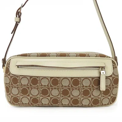Pre-owned Ferragamo Gancini Canvas Leather Shoulder Bag () In Multi