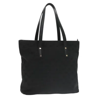 Pre-owned Ferragamo Gancini Canvas Shoulder Bag () In Black