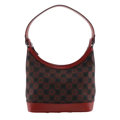 Pre-owned Ferragamo Gancini Canvas Shoulder Bag () In Red