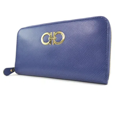 Pre-owned Ferragamo Gancini Canvas Wallet () In Purple