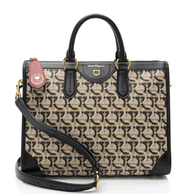 Ferragamo Gancini Canvas Zip Tote