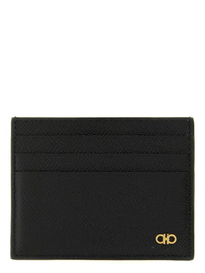 Ferragamo Gancini Card Case In Black