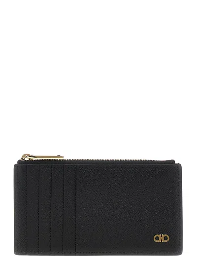 Ferragamo Gancini Card Case In Black