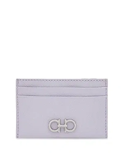 Ferragamo Gancini Card Case In New Lavander/lilac/silver