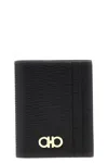 Ferragamo Textured Calfskin Cardholder With Polished Logo Accent
