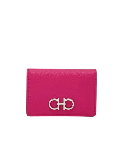 Ferragamo Gancini Card Holder In Pink