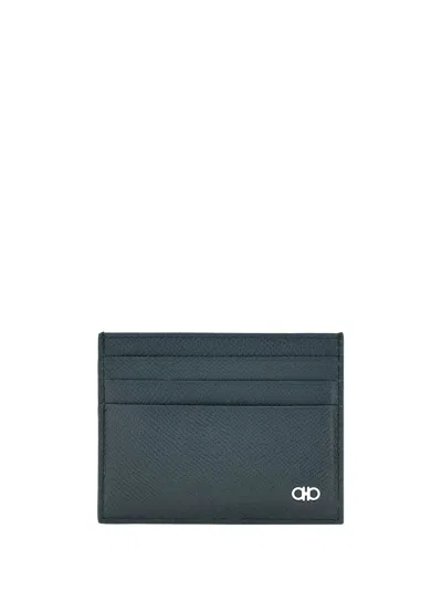 Ferragamo Gancini Card Holder In Green