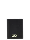 Ferragamo Folded Card Holder Gold Hardware In Black