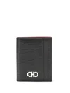 Ferragamo Men Gancini Card Holder In Black