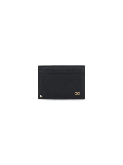 Ferragamo Gancini Card Holder In Black