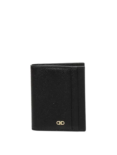Ferragamo Gancini Card Holder In Black
