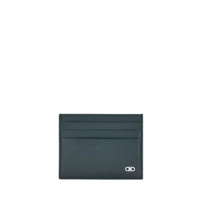 Ferragamo Gancini Card Holder In Black