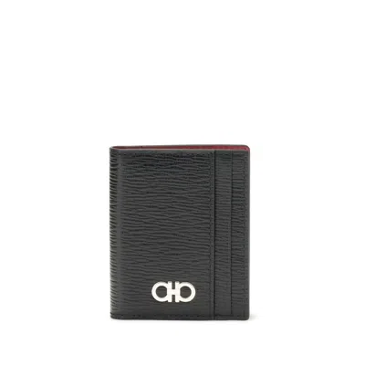 Ferragamo Gancini Card Holder In Black