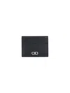 Ferragamo Men Gancini Leather Card Case In Black