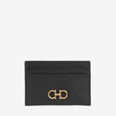 Ferragamo Gancini Card Holder In Black