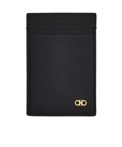 Ferragamo Gancini Card Holder In Black