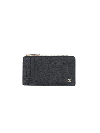 Ferragamo Gancini Card Holder In Black
