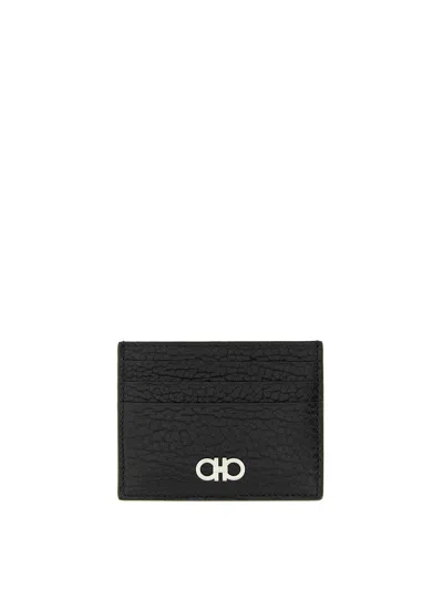 Ferragamo Gancini Card Holder In Black