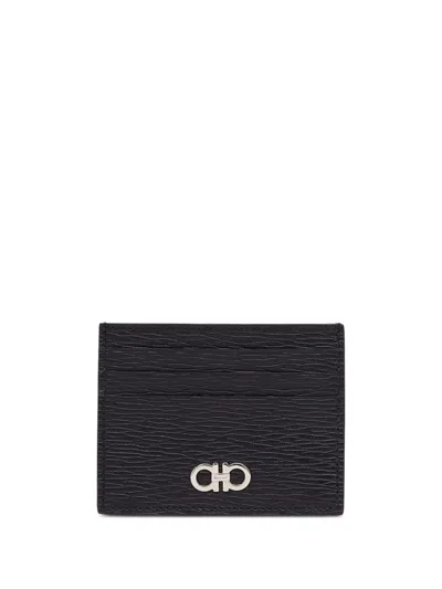 Ferragamo Gancini Card Holder In Black