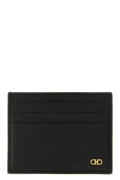 Ferragamo Gancini Card Holder In Black
