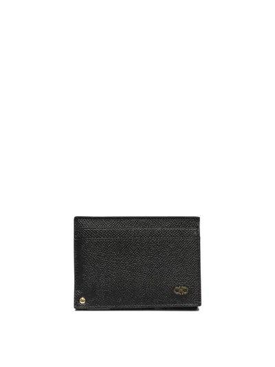 Ferragamo "gancini" Card Holder In Black