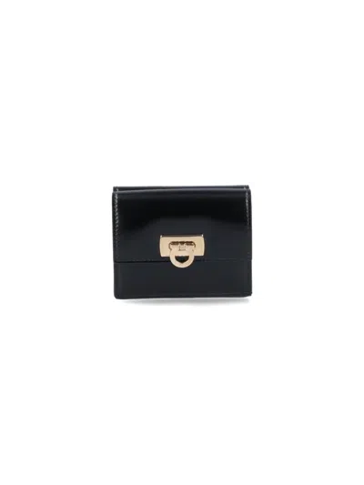 Ferragamo "gancini" Cardholder – Black