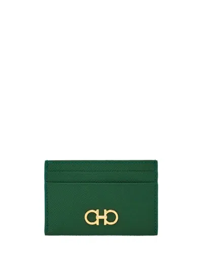 Ferragamo Gancini Credit Card Holder In Green