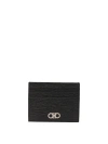Ferragamo Men Gancini Leather Card Case In Black